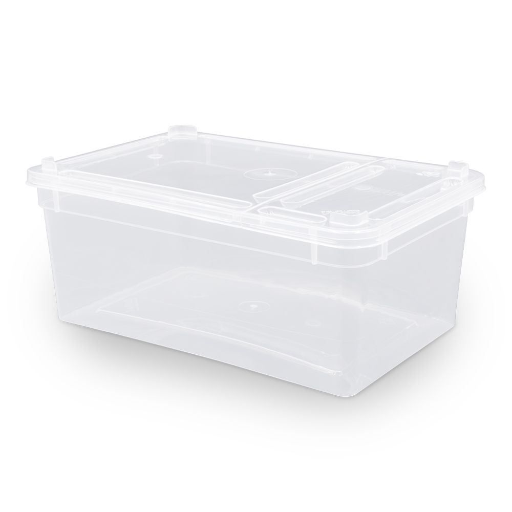 Dose 1,3 Liter – 18,5 × 12,5 × 7,5 cm – Transparent mit Klarsichtdeckel