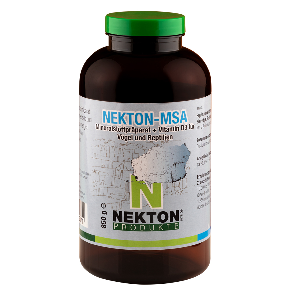 NEKTON-MSA - Mineralstoffpräparat + Vitamin D3 für Vögel und Reptilien - 850 g