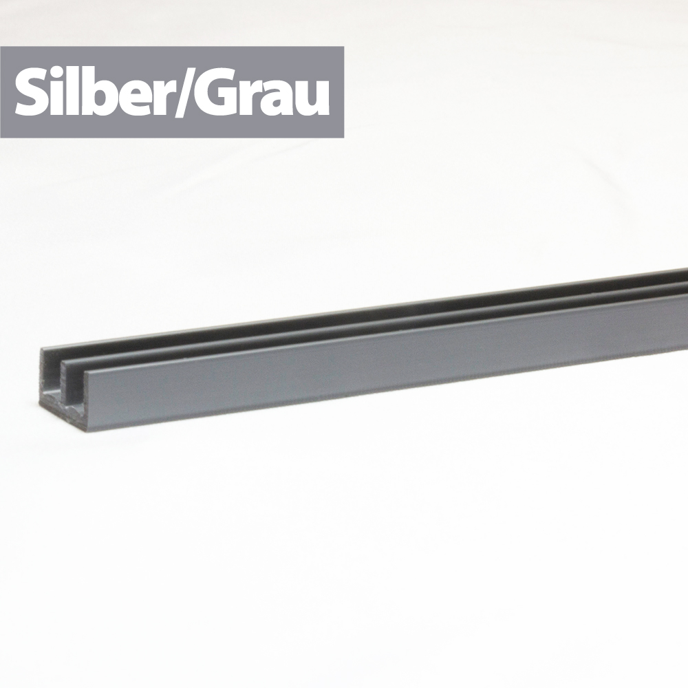 Glasführungsprofil - 4 mm / 100 cm - Unten - Silber