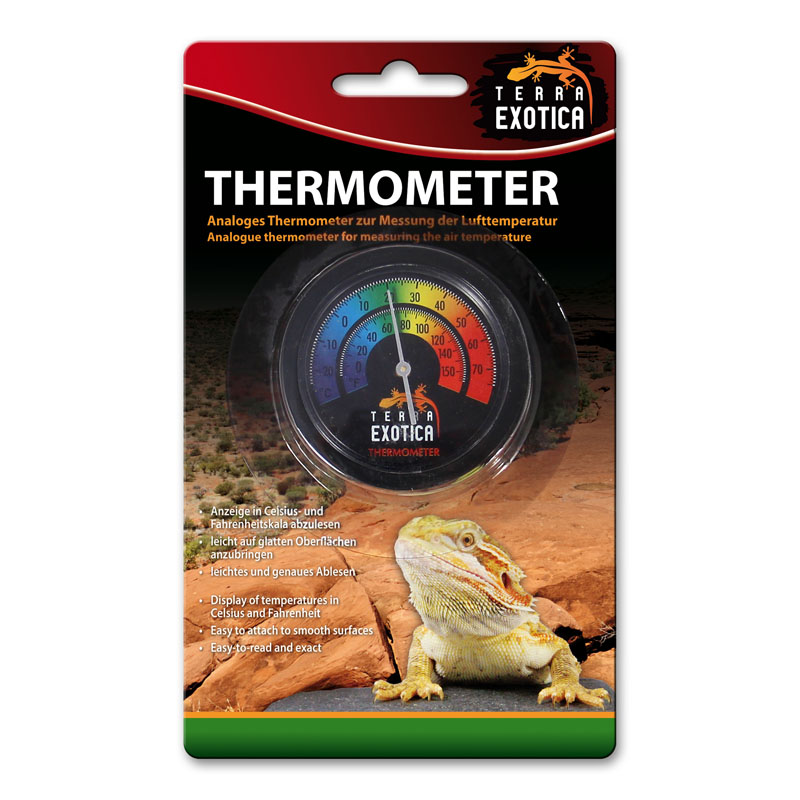 Thermometer - Analog - Schwarz mit farbiger Skala