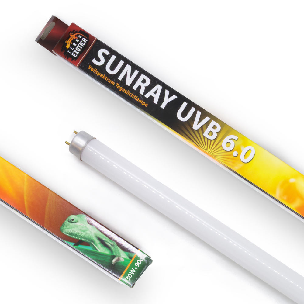 Sunray UVB 6.0 - Leuchtstoffröhre - 30 Watt / 90 cm  - Terrarium Beleuchtung ideal für Schildkröten, Leguane, Chamäleons uvm.