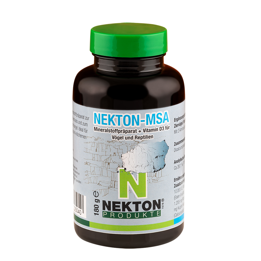 NEKTON-MSA - Mineralstoffpräparat + Vitamin D3 für Vögel und Reptilien - 180 g