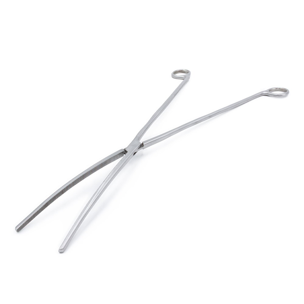 Edelstahl Futterzange - 45 cm - Abgewinkelt