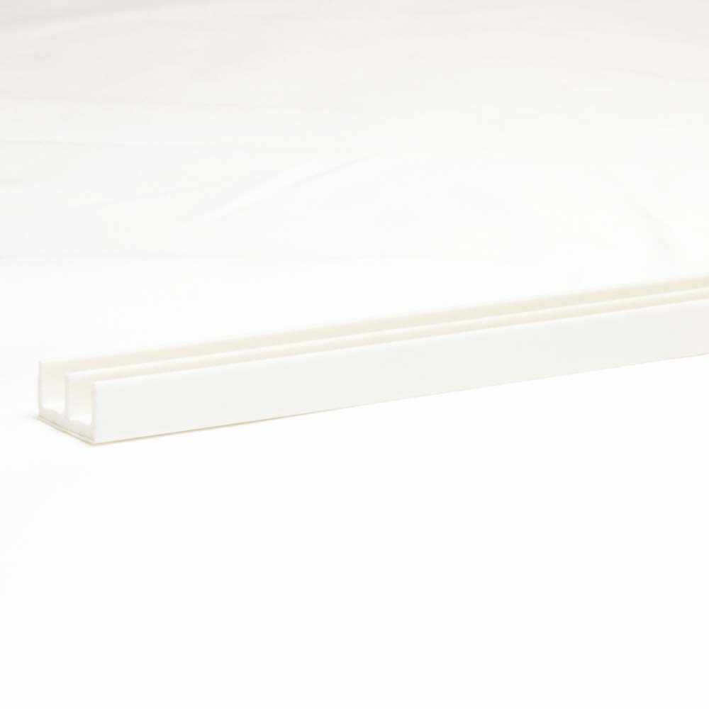 Glasführungsprofil - 4 mm / 150 cm - Unten - Weiß