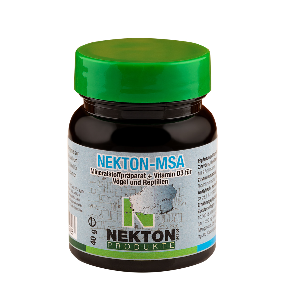 NEKTON-MSA - Mineralstoffpräparat + Vitamin D3 für Vögel und Reptilien - 40 g