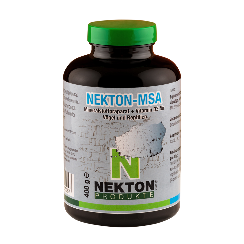 NEKTON-MSA - Mineralstoffpräparat + Vitamin D3 für Vögel und Reptilien - 400 g